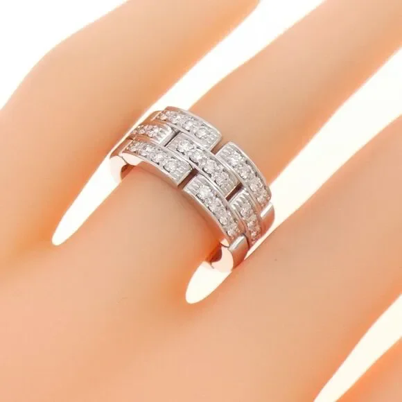 Cartier Maillon Panthère Au750 White Gold Diamond Ring Size 9.5 - Picture 5 of 5